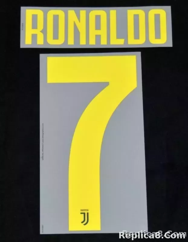 Juventus Ronaldo 7 Football badge Name/Number Set Home 2018/19 Third