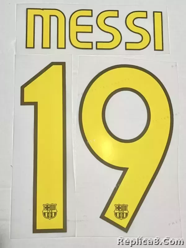 Barcelona MESSI #19 name print and number 2007/08 home / Away