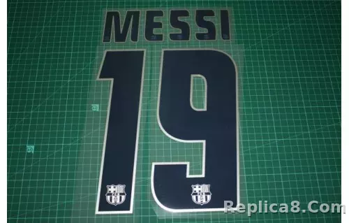 2005-06 Barcelona Away Name Number Set #19 MESSI La Liga
