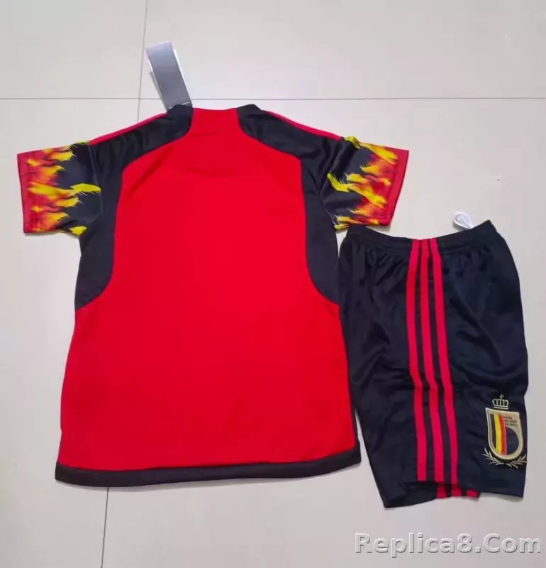 2022 Belgium World Cup Home Kids Kit Jersey+Shorts - detail