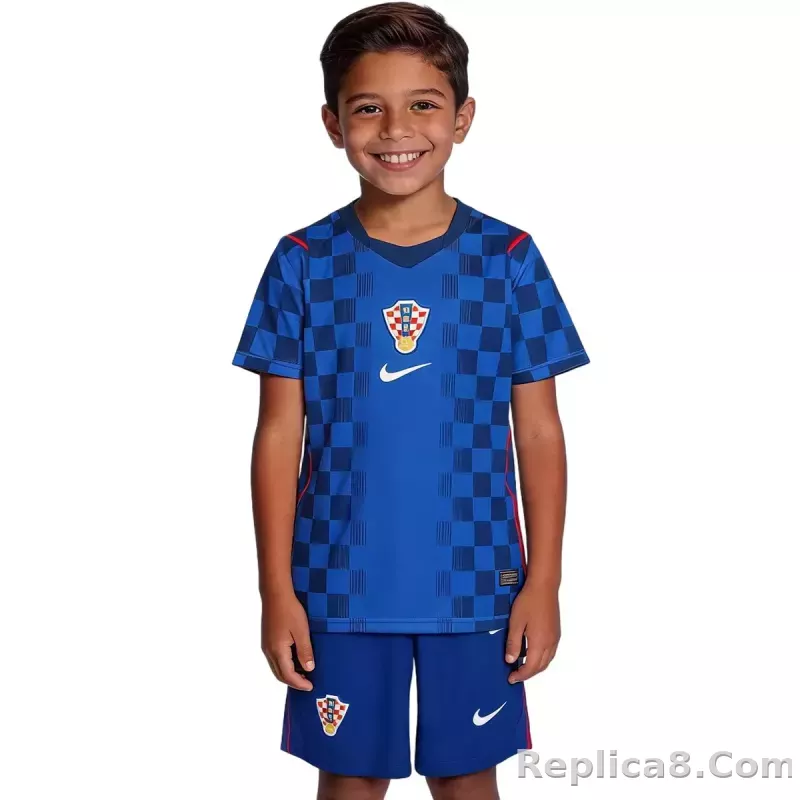 2026 Croatia World Cup Away Football Kids Kit Jersey+Shorts