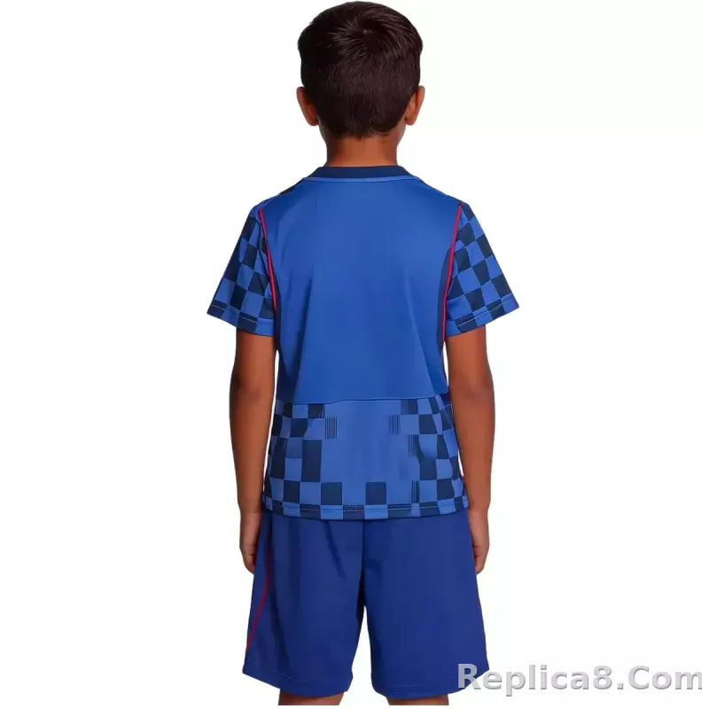 2026 Croatia World Cup Away Football Kids Kit Jersey+Shorts - detail