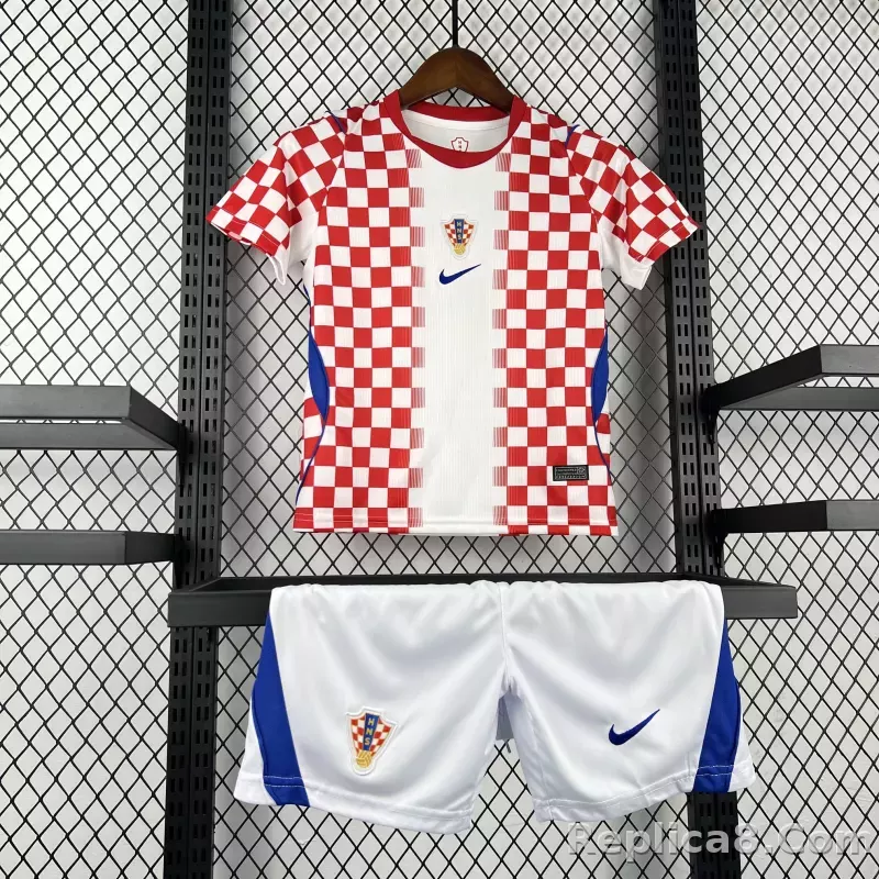 2026 Croatia World Cup Home Football Kids Kit Jersey+Shorts