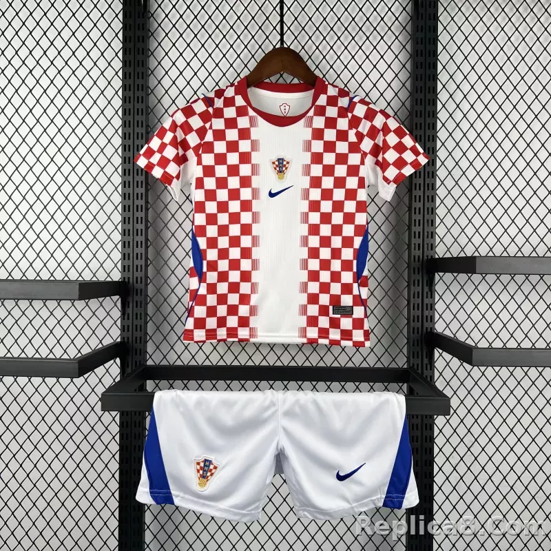 2026 Croatia World Cup Home Football Kids Kit Jersey+Shorts - detail