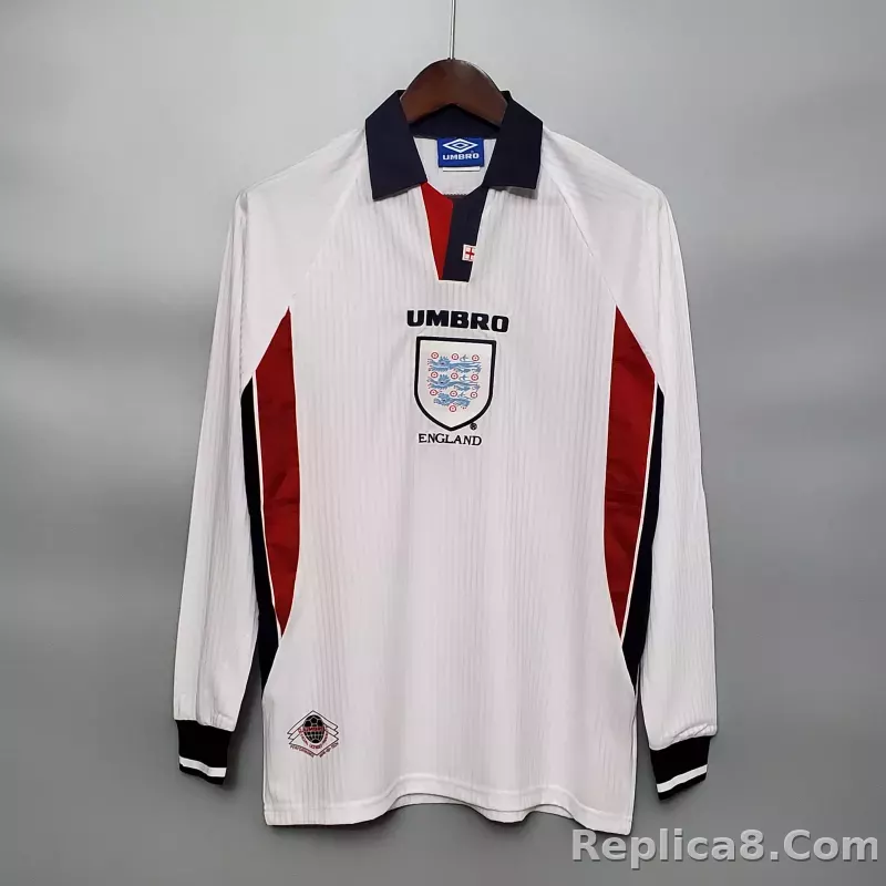 1998 England World Cup Home Retro Jersey Long Sleeve