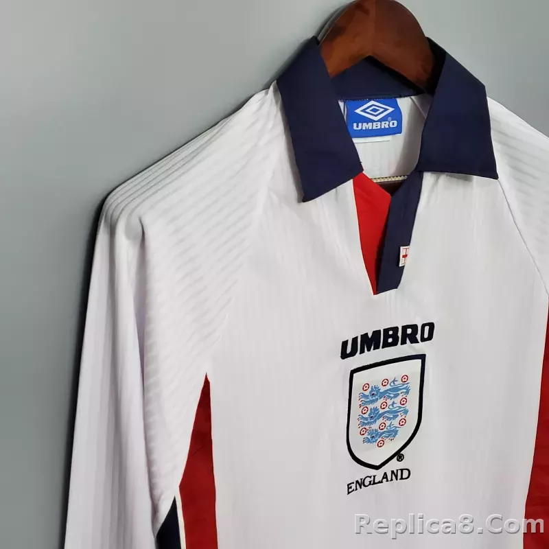 1998 England World Cup Home Retro Jersey Long Sleeve - detail