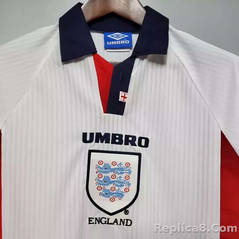 1998 England World Cup Home Retro Jersey Long Sleeve - detail