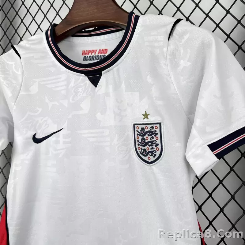 2026 England Home Wolrd Cup Soccer Kids Full Kit Jersey+Shorts+Socks - detail