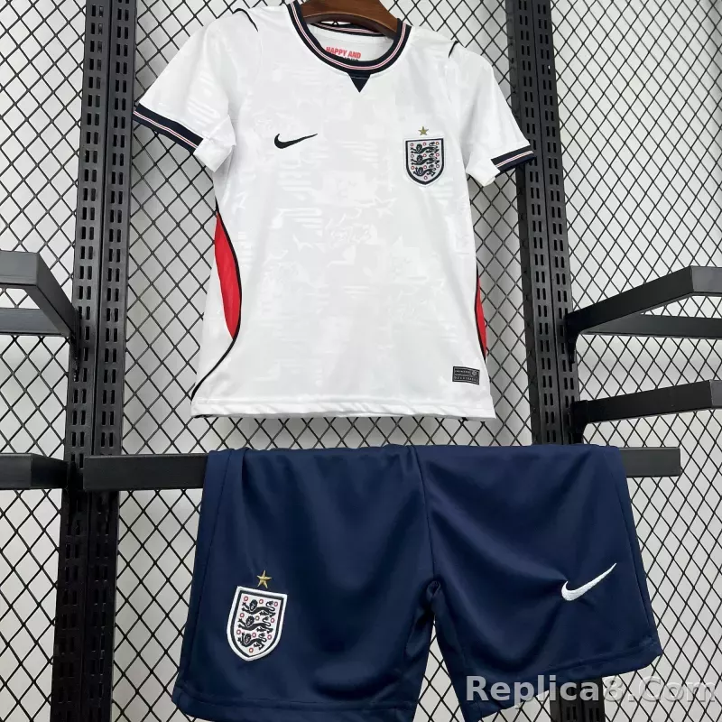 2026 England Home Wolrd Cup Soccer Kids Kit Jersey+Shorts - detail