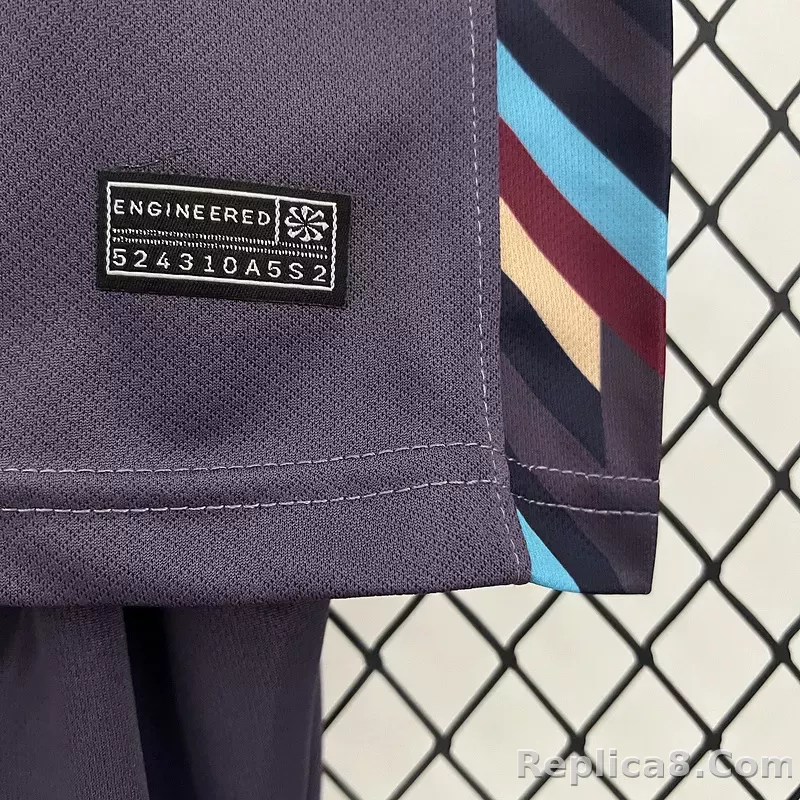 2024 England Euro Cup Away Kids Kit Jersey+Shorts - detail
