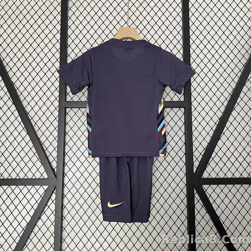 2024 England Euro Cup Away Kids Kit Jersey+Shorts - detail