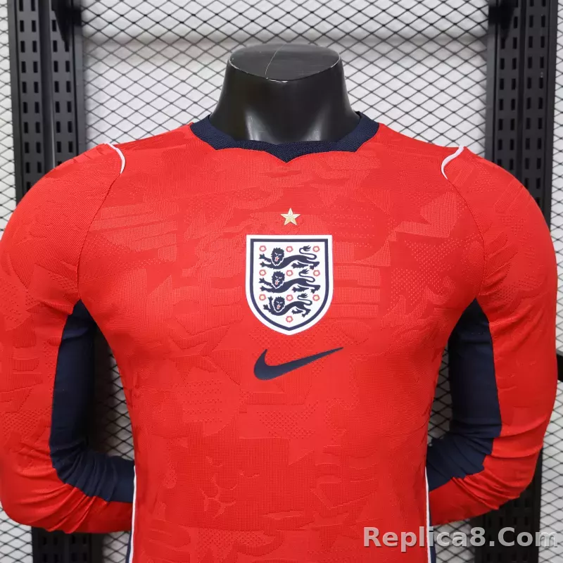 2026 England Away Word Cup Soccer Jersey Player Version Long Sleeve - detail