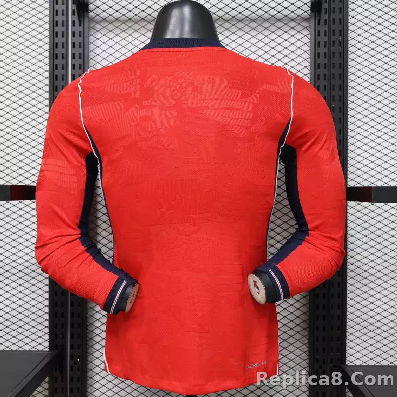2026 England Away Word Cup Soccer Jersey Player Version Long Sleeve - detail