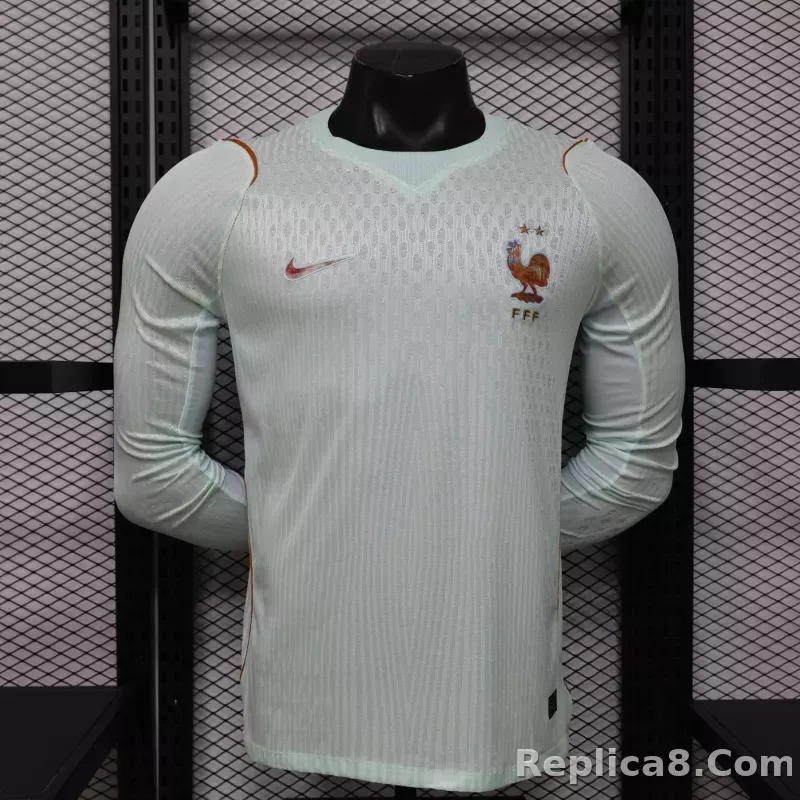 2026 France Away World Cup Soccer Jersey Authentic Shirt Long Sleeve