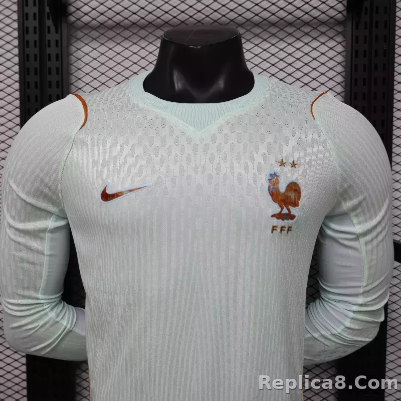 2026 France Away World Cup Soccer Jersey Authentic Shirt Long Sleeve - detail