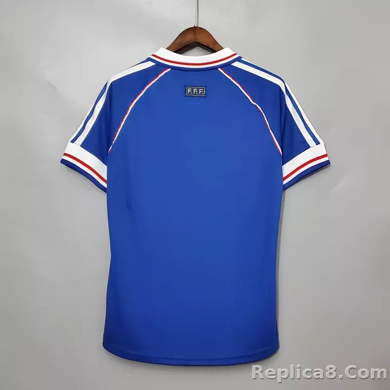 1998 France Zidane #10 World Cup Home Retro Jersey - detail