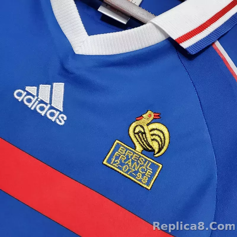 1998 France Zidane #10 World Cup Home Retro Jersey - detail