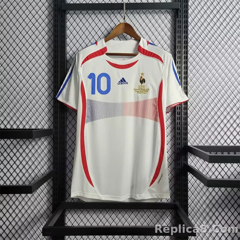 2006 France Zidane #10 World Cup Away Retro Jersey - detail