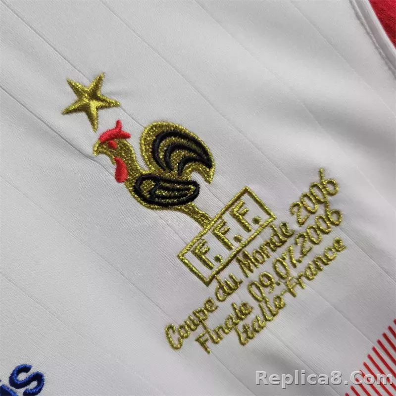 2006 France Zidane #10 World Cup Away Retro Jersey - detail