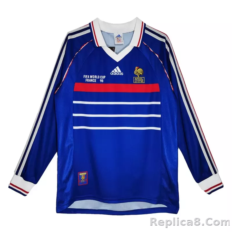 1998 France World Cup Home Retro Jersey Long Sleeve