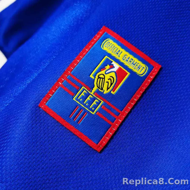 1998 France World Cup Home Retro Jersey Long Sleeve - detail