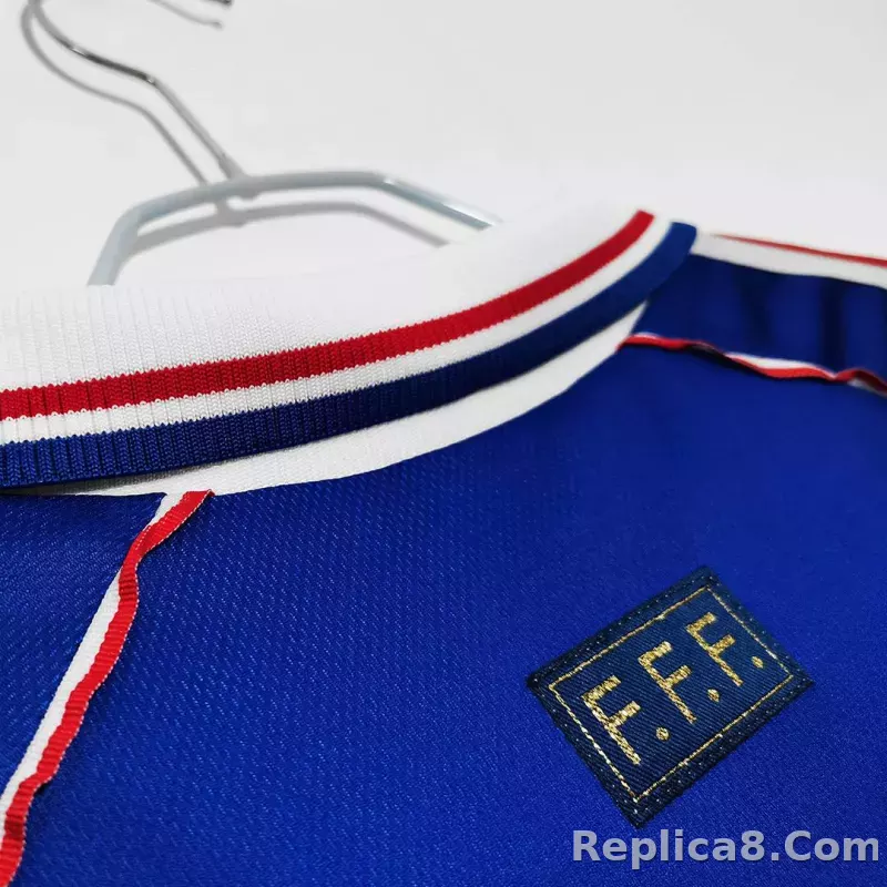 1998 France World Cup Home Retro Jersey Long Sleeve - detail