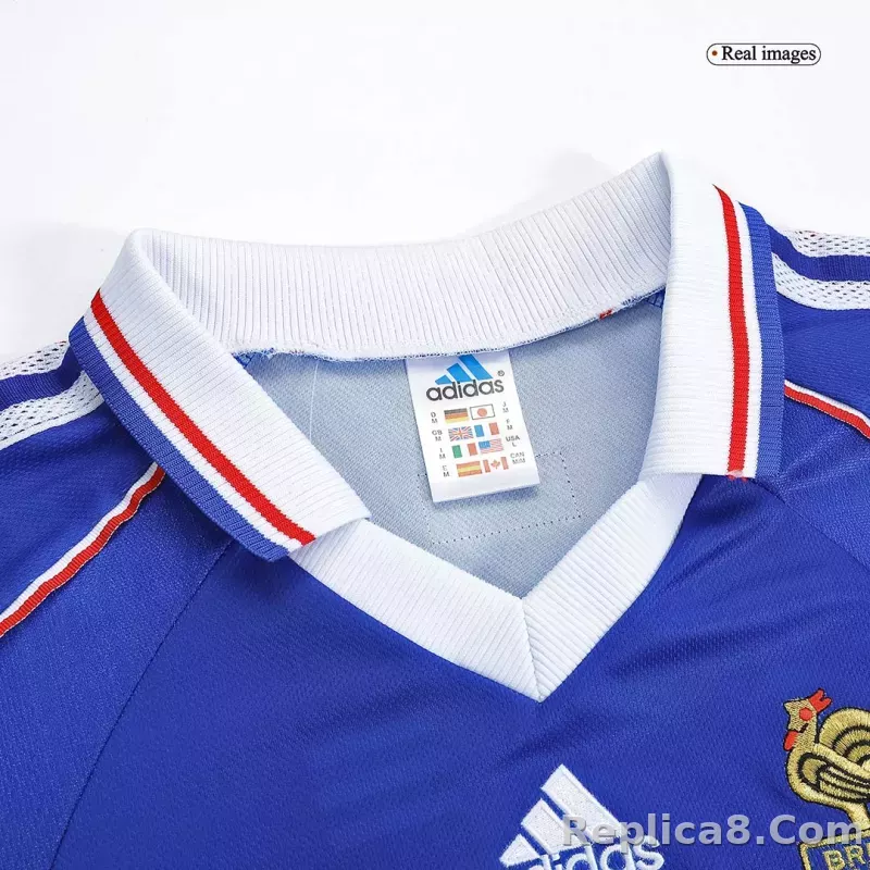 1998 France World Cup Home Retro Jersey Long Sleeve - detail