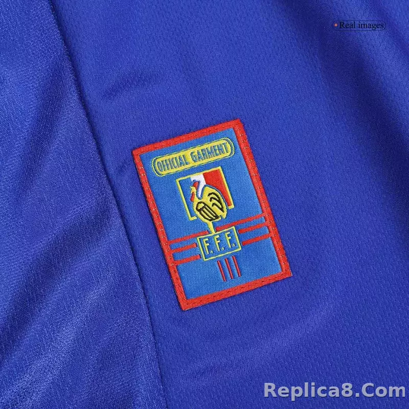 1998 France World Cup Home Retro Jersey Long Sleeve - detail