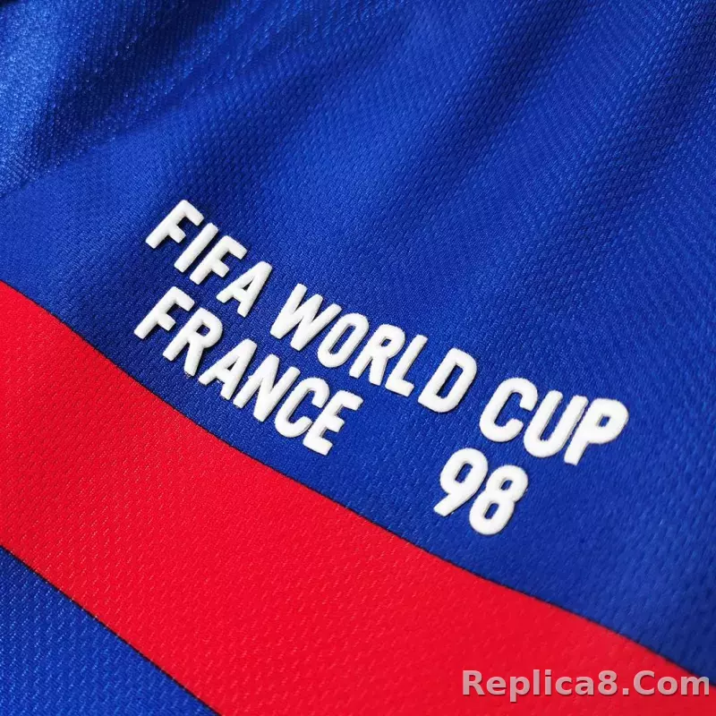 1998 France World Cup Home Retro Jersey Long Sleeve - detail
