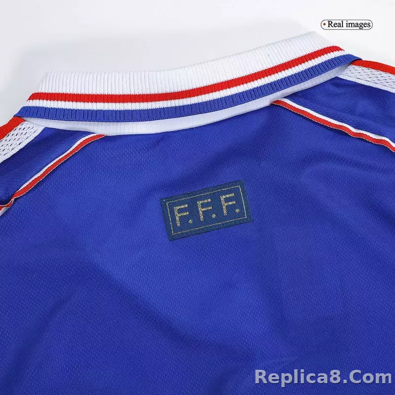 1998 France World Cup Home Retro Jersey Long Sleeve - detail