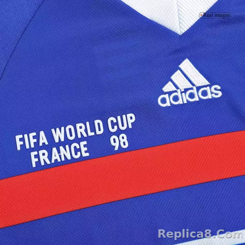 1998 France World Cup Home Retro Jersey Long Sleeve - detail