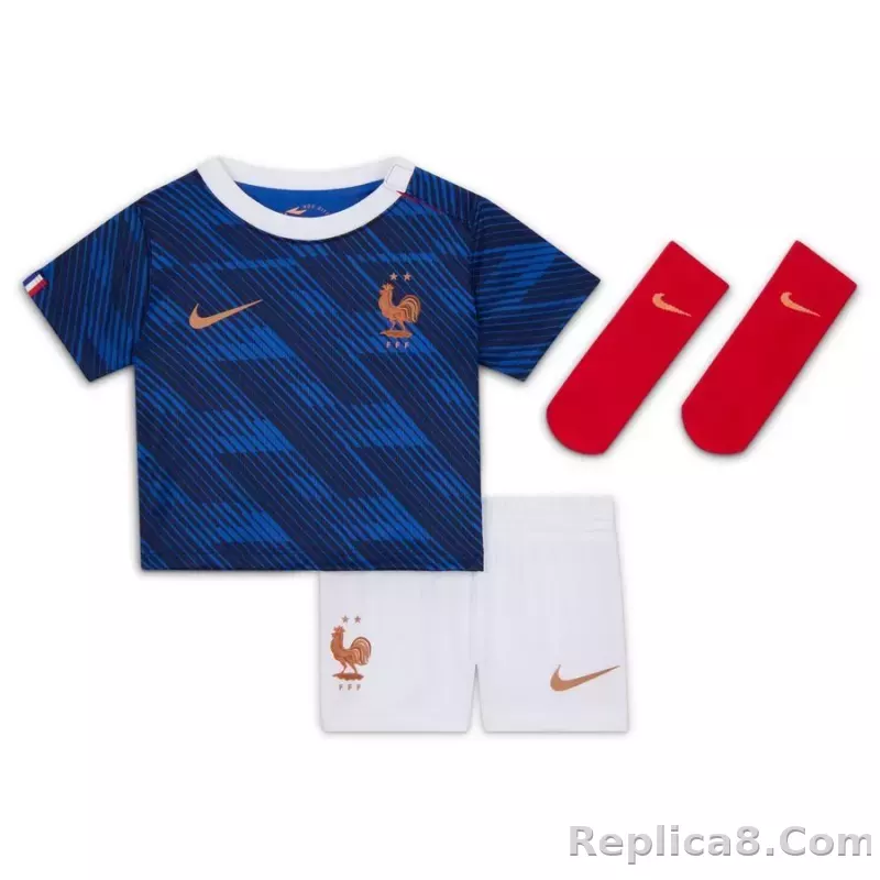 2026 France Home World Cup Soccer Kids Kit Jersey+Shorts+Socks