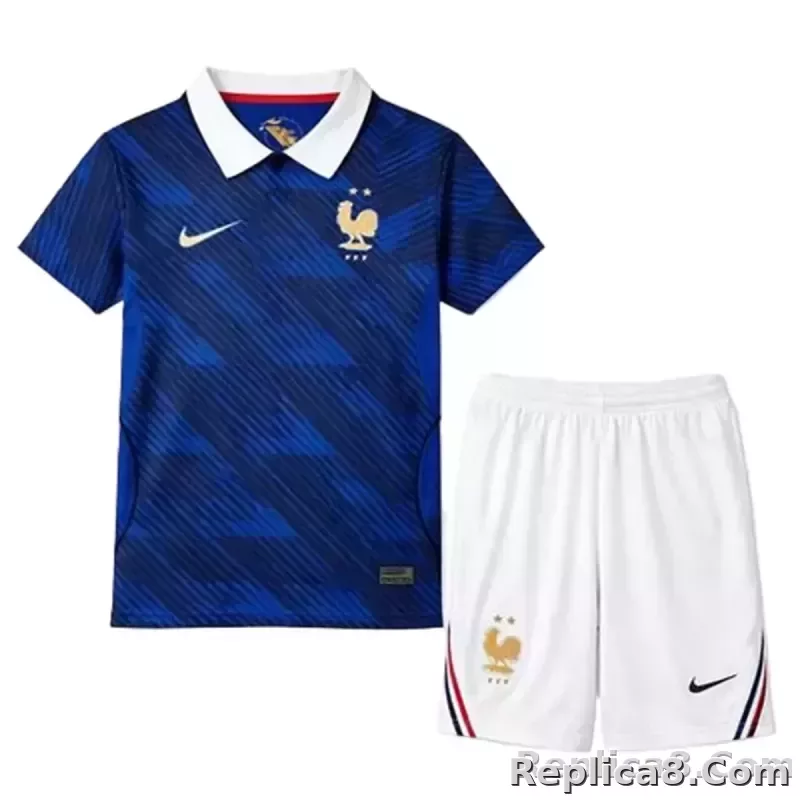 2026 France Home World Cup Soccer Kids Kit Jersey+Shorts
