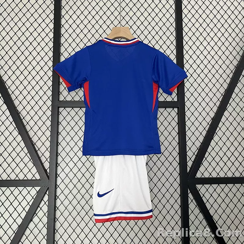 2024 France Euro Cup Home Kids Kit Jersey+Shorts - detail