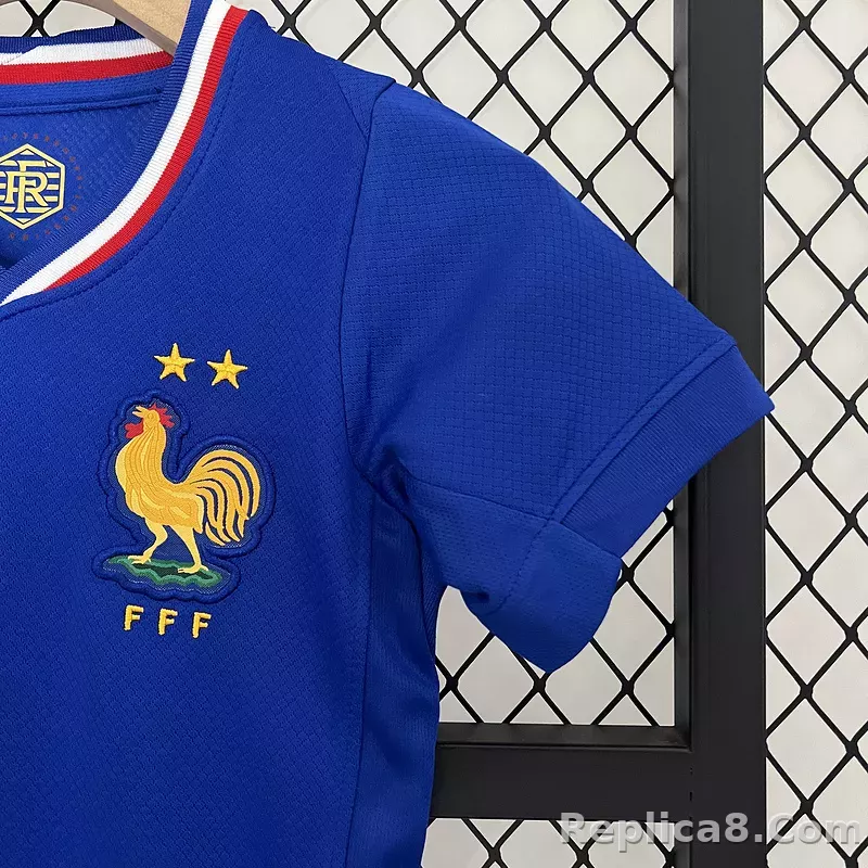 2024 France Euro Cup Home Kids Kit Jersey+Shorts - detail