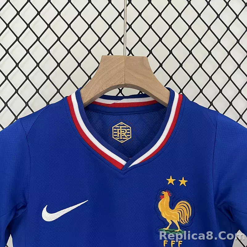 2024 France Euro Cup Home Kids Kit Jersey+Shorts - detail