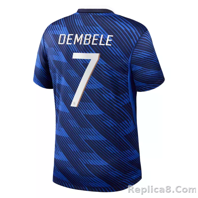 Maillot France Nike FFF Domicile Stadium 26 avec flocage Dembele 7 - detail