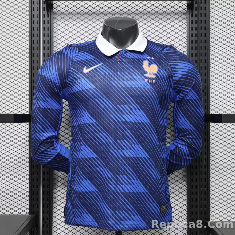 2026 France Home World Cup Soccer Jersey Authentic Shirt Long Sleeve