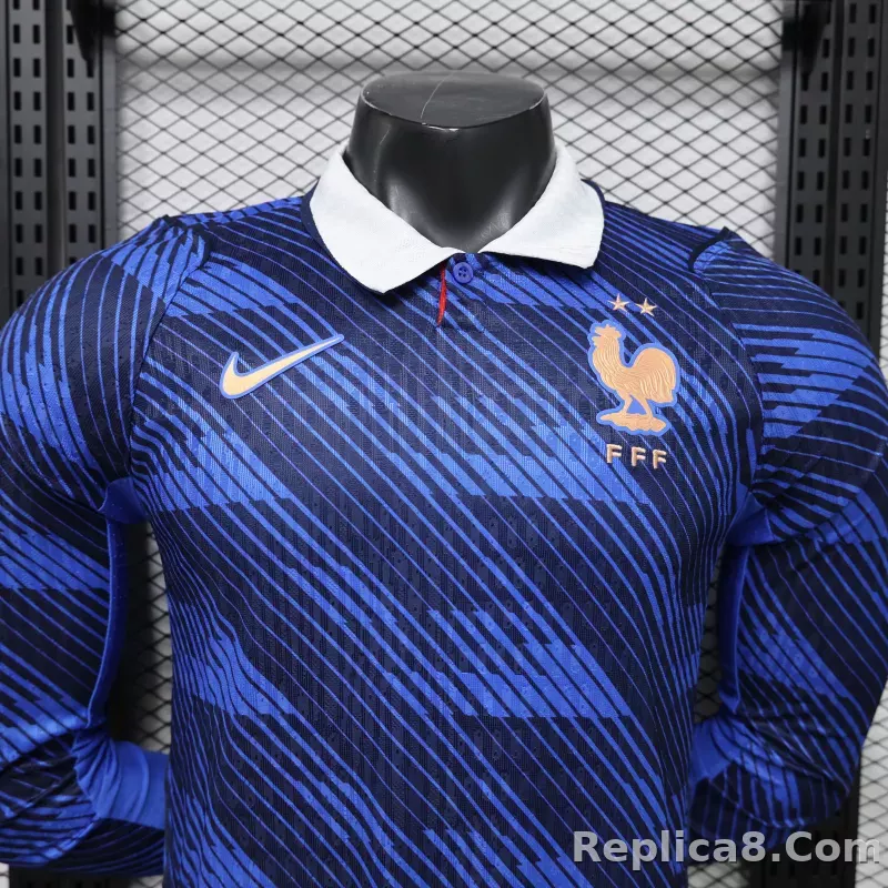 2026 France Home World Cup Soccer Jersey Authentic Shirt Long Sleeve - detail
