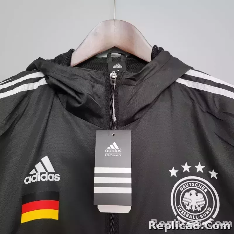 2021 Windbreaker Soccer Jersey Germany Black - detail