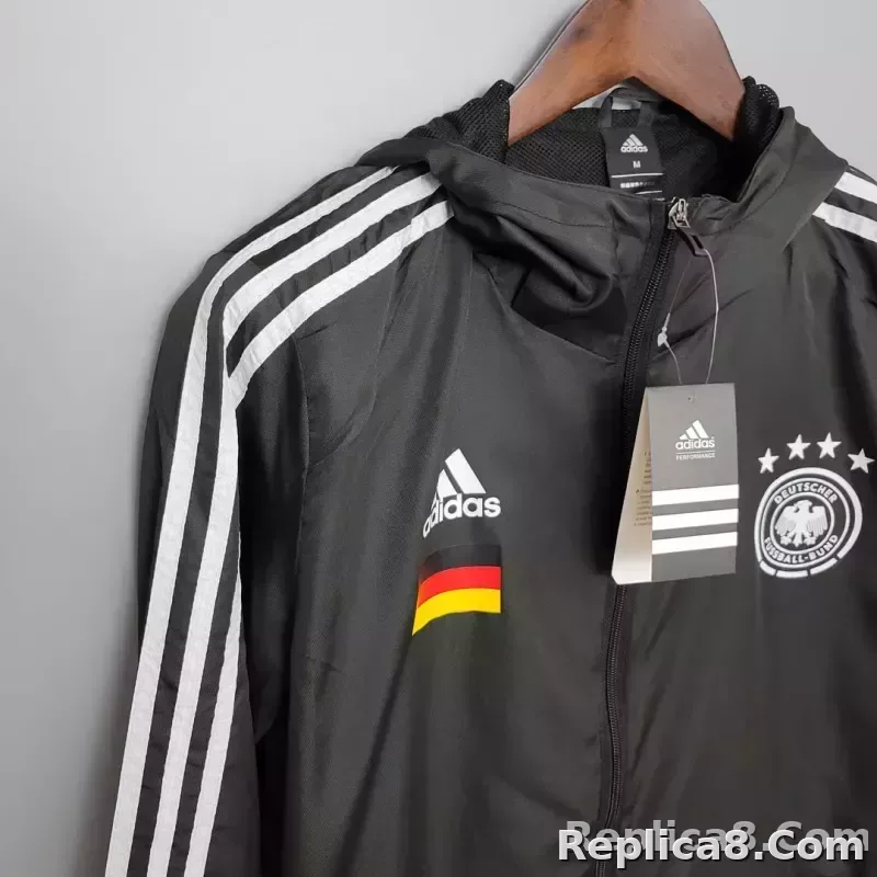2021 Windbreaker Soccer Jersey Germany Black - detail