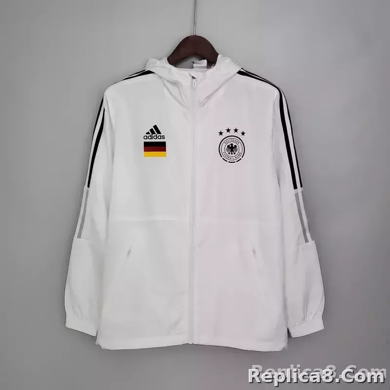 2021 Windbreaker Soccer Jersey Germany White