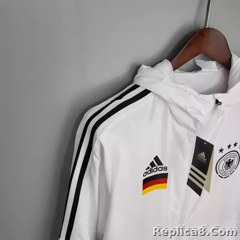 2021 Windbreaker Soccer Jersey Germany White - detail