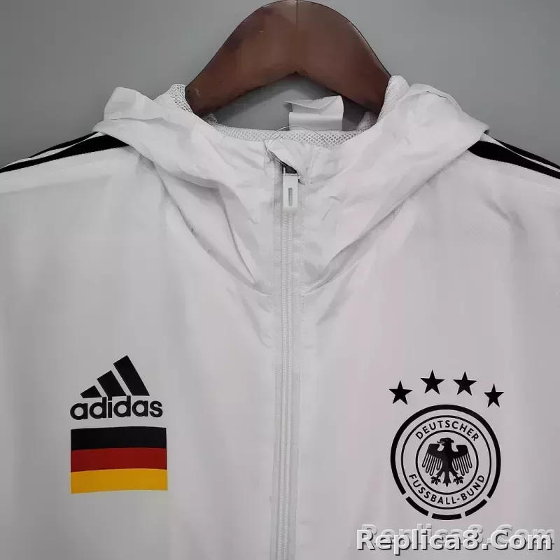 2021 Windbreaker Soccer Jersey Germany White - detail
