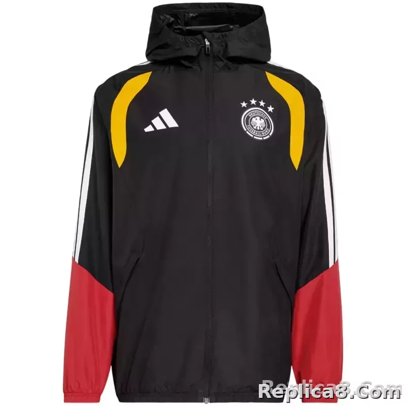 2026 Germany Windbreaker Hoodie Jacket Red&Black