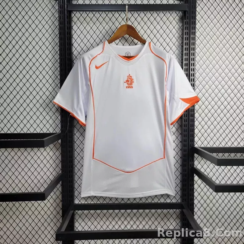 2004 Netherlands  Away Retro Jersey White
