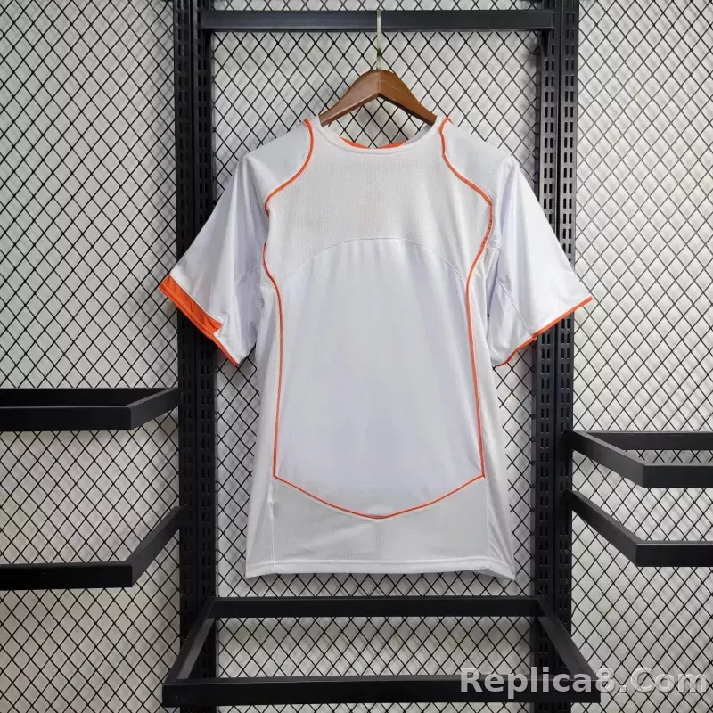 2004 Netherlands  Away Retro Jersey White - detail