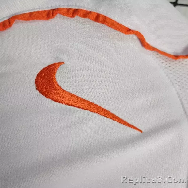 2004 Netherlands  Away Retro Jersey White - detail