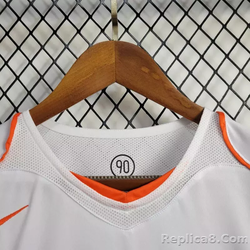 2004 Netherlands  Away Retro Jersey White - detail
