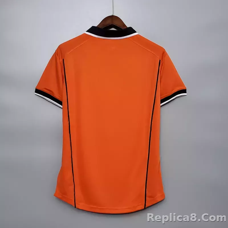 1998 Netherlands  Home World Cup Retro Jersey - detail